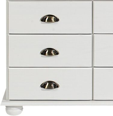 IDIMEX Комод Colmar з 11 шухлядами, масивна сосна, білий лак, шафа для зберігання