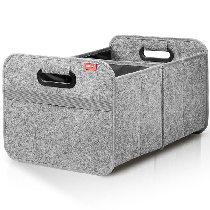 Органайзер у багажник Achilles Auto-Faltbox XL — велика складана сумка-коробка з фетру для авто, сіра