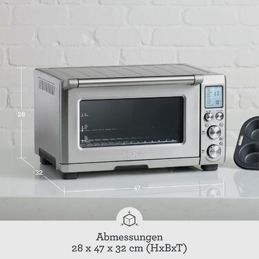 Sage Smart Oven Pro - Електрична міні-піч з 10 функціями: випічка, смаження, гриль, підігрів, тости. 2400 Вт, для піци до 30 см, цілого курчати, нержавіюча сталь
