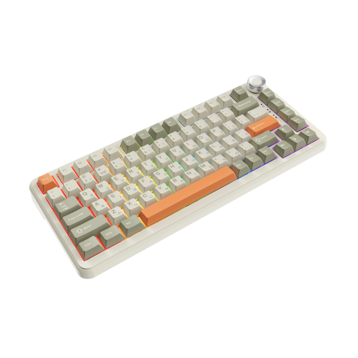 Бездротова механічна клавіатура Ajazz AK820 MAX Flying Fish Switch Retro Colour - 8000 mAh (AK820MAX
