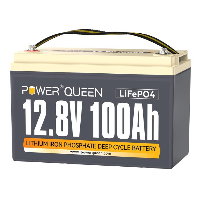 Літієва акумуляторна батарея LiFePO4 Power Queen 12V 100Ah для кемперів та будинків на колесах