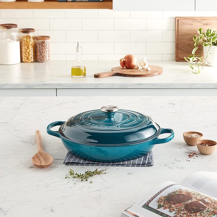 Гусятниця Le Creuset Signature з чавуну, кругла, 30 см, 3,5 л, для всіх типів плит (індукція), колір Deep Teal