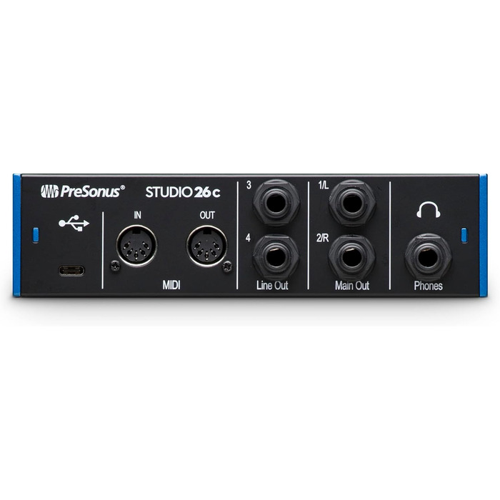 Аудіоінтерфейс PreSonus Studio 24c USB-C для запису, стрімінгу та подкастингу з пакетом програмного забезпечення (Studio One Artist, Ableton Live Lite)