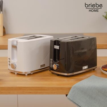 Тостер Briebe Elegance Brotor, 2 відділення, 7 режимів підсмажування, білий - електричний тостер з підігрівом та функцією скасування