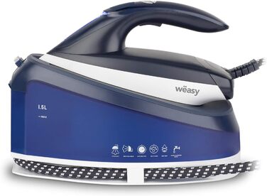 Парова праска-станція Weasy LIN220, 5,5 бар, 2200 Вт, 120 г/хв, нержавіюча підошва, вертикальне відпарювання, безперервна подача пари, резервуар 1,5 л, компактна