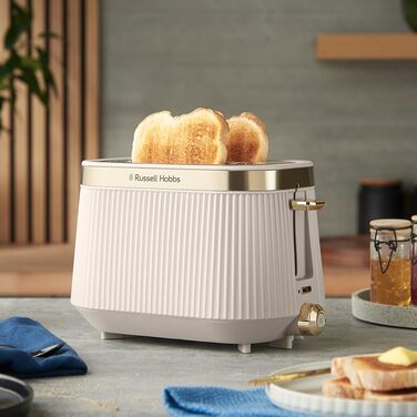 Тостер Russell Hobbs Brontë Stone на 2 тости, 6 режимів, кремовий - 26761-56