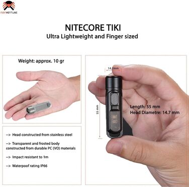 Міні-ліхтарик Nitecore TIKI, надяскравий, 300 лм, UV світло, перезаряджуваний, брелок-ліхтарик