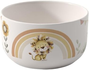Дитячий посудовий набір Villeroy & Boch Boho Kids 'Roar like a lion' (7 предметів), з нержавіючою сталею, зорієнтований на дітей, з мотивом лева та мавпи, преміум-посуд, безпечний для миття в посудомийній машині та мікрохвильовій печі