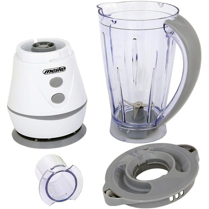 Блендер стаціонарний Mesko MS 4060g, 1 л, 500 Вт, 2 швидкості, нержавіюча сталь, BPA-free, пластик