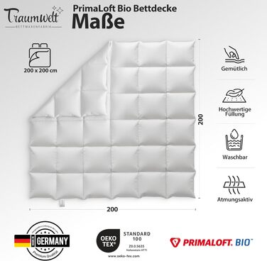 Зимова ковдра Primaloft преміум-якості, 200x200 см, гіпоалергенна, Made in Germany