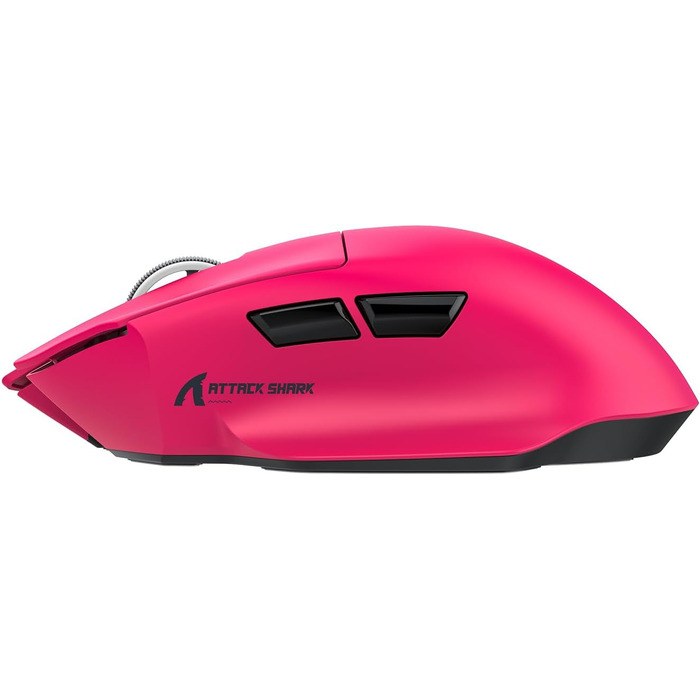 Ігрова бездротова миша Attack Shark V6 Superlight 65г, сенсор PixArt PAW3311 25000 DPI, з магнітною док-станцією, ергономічний дизайн, Berry Red