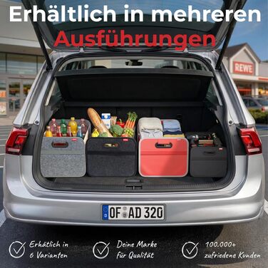 Органайзер у багажник Achilles Auto-Faltbox XL — велика складана сумка-коробка з фетру для авто, сіра