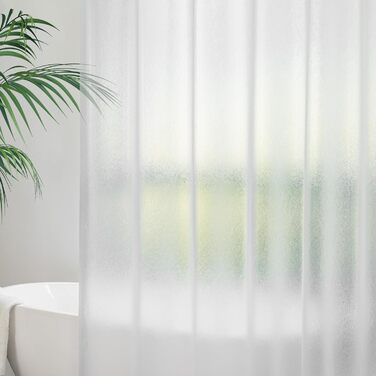 Душова шторка AooHome 180x200 см, напівпрозора біла, з 5 магнітами, 12 гачками, водонепроникна, антигрибкова, для ванни та душу
