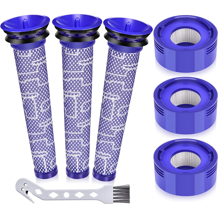 HEPA-фільтри Artraise V8 для Dyson V8/V7, комплект 6 шт (3 післямоторних, 3 передмоторних), змінні фільтри для пилососів Dyson Animal/Absolute, сумісність DY-96566101, DY-96747801