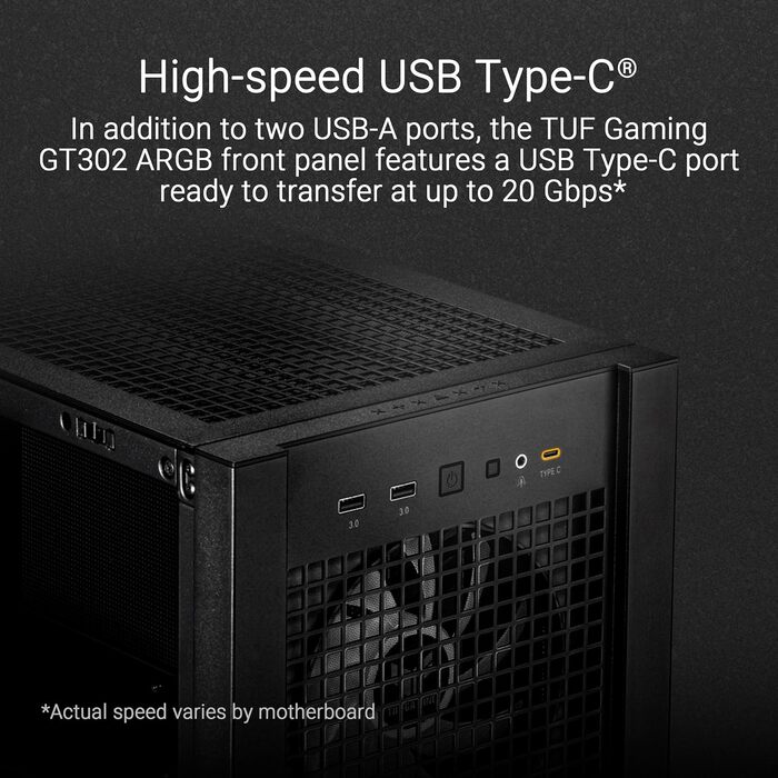 Ігровий корпус ASUS TUF GT302 ARGB білий, Mid-Tower ATX, 4x140 мм ARGB вентилятори, змінні бокові панелі, підтримка ATX материнських плат із прихованими роз'ємами, сітчаста фронтальна панель