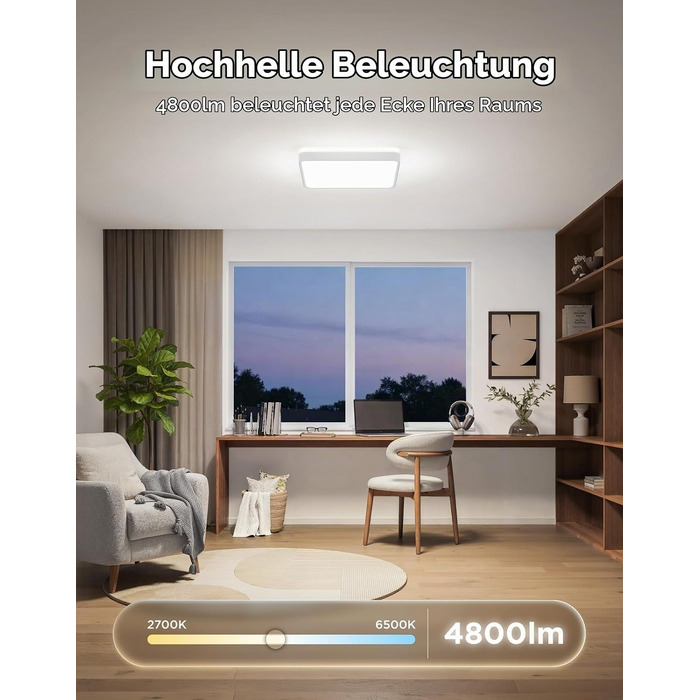Стельовий світильник Govee RGBICWW Pro LED, 55W, 4800лм, диммований, круглий (45.5 см), розумна підсвітка