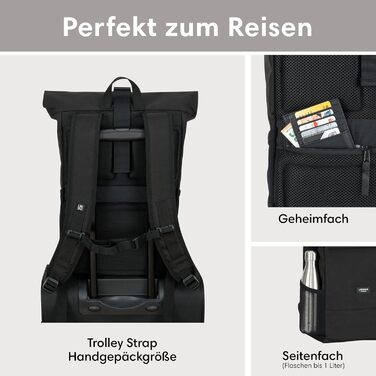 Рюкзак LARKSON Rolltop No 4 для жінок і чоловіків, з відділенням для ноутбука, для університету, роботи й велосипеда, великий туристичний рюкзак, водовідштовхувальний, універсальний розмір, колір пісочний