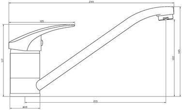 Змішувач кухонний з витяжкою EISL Verona NI183VECR, чорний граніт, 2 режими струменя, поворотний на 90°