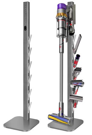 Стійка для пилососа Dyson Gen5 V15 V12 V11 V10 V8 V7 V6 – на підлогу, з 6 гачками, срібляста