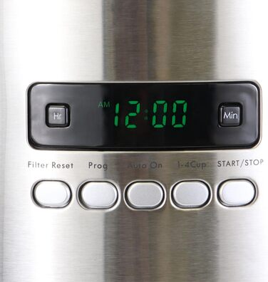 Kenmore кавоварка фільтраційна 12 чашок, 1,8 л, програмована, з таймером, швидке заварювання, багаторазовий фільтр, скляний глечик, цифровий дисплей, вугільний водяний фільтр, біла