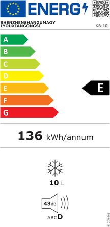 Mini холодильник Enventor 10L: тихий, з подвійним охолодженням, 12V/220V, для авто, кімнати, офісу (білий)