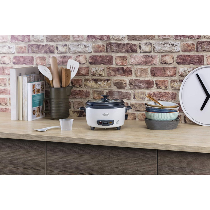 Рисварка електрична Russell Hobbs Mini 0.8л біла: для рису, кіноа, кускусу