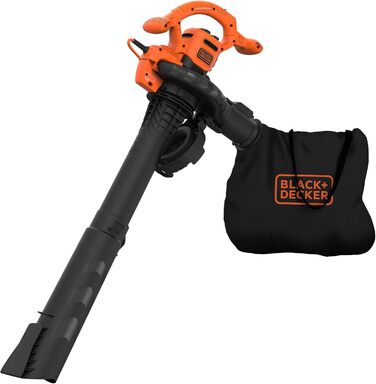 Black+Decker BEBLV260: Електричний листозбірник/садовий повітродув 3-в-1 з подрібнювачем, 2600 Вт, 315 км/год, 40л, для тераси, доріжок, під'їзної дороги