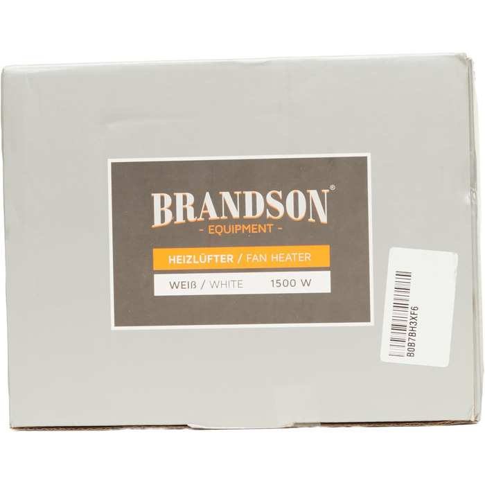 Керамічний обігрівач Brandson 1500 Вт, енергоощадний, безшумний, 2 режими, для ванної кімнати, плавне регулювання температури, термозахист, сріблясто-білий