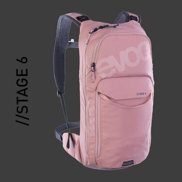 Рюкзак EVOC STAGE 6, 6 л, Dusty Pink, з регульованими лямками BRACE LINK, системою вентиляції AIR FLOW CONTACT, відділенням для інструментів, без гідратора, універсальний розмір