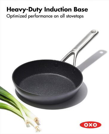 Набір посуду OXO Professionelles 10 предметів, кераміка з антипригарним покриттям, індукція, нержавіюча сталь, чорний (сковорода 20 см)