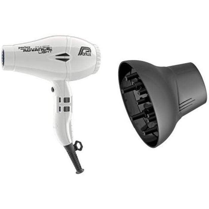 Фен Parlux Advance Light Ceramic & Ionic білий + дифузор Softstyler для Parlux Advance Light
