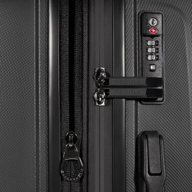 Набір валіз REDOLZ Essentials 14 Black Metallic - 2 шт (S + L) з відділенням для ноутбука | Розширювані валізи для жінок та чоловіків
