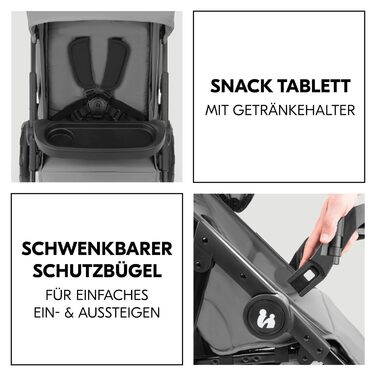 Дитяча коляска 3-в-1 Hauck Shop N Care Travel Set Grey - для дітей до 22 кг, автокрісло i-Size, регульована спинка, складна, UPF 50+