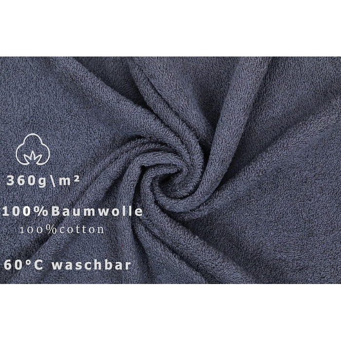 Набір рушників Betz Berlin 6 шт, 50x100 см, 100% бавовна, темно-сірі