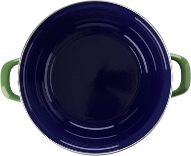 BK Indigo каструля емальована з кришкою, 22 см, 3,3 л, керамічне антипригарне покриття без PFAS, для індукції, духовки та посудомийної машини, зелена