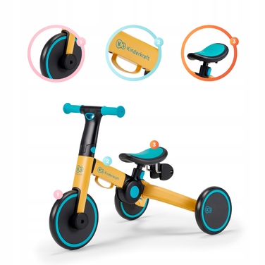 Дитячий триколісний велосипед 3в1 Kinderkraft 4TRIKE, синій, від 12 місяців