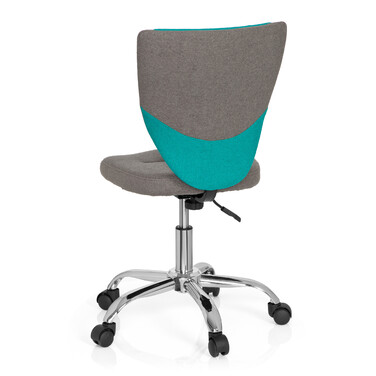Дитячий офісний стільчик Kiddy Comfort, тканина сірий/бірюзовий, hjh OFFICE