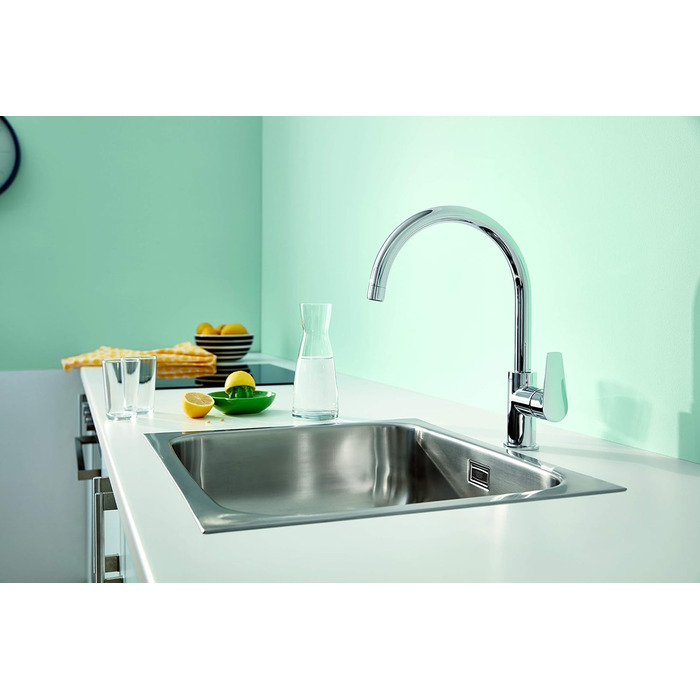 Змішувач кухонний GROHE BauEdge з високим виливом, поворотний на 360°, хром - 31367001