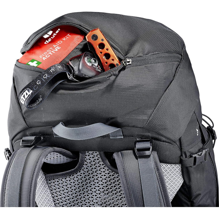Рюкзак Deuter Futura Pro 42 EL, 42 л, чорний/графіт, для трекінгу та походів, великий розмір