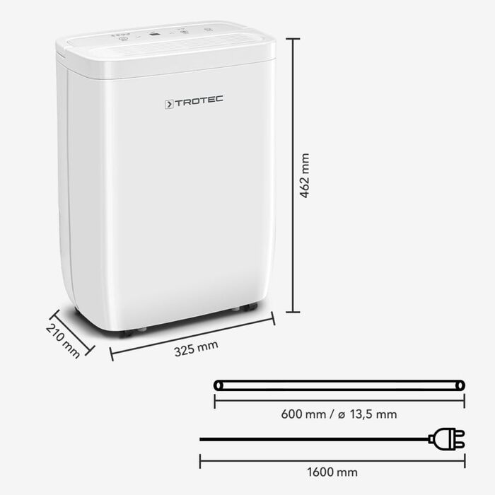 Осушувач повітря електричний Trotec TTK 27 E (12 л/добу, 15 м²/37 м³, автовимкнення)