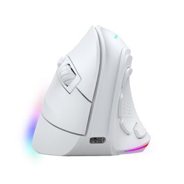 Бездротова ігрова миша Mars Gaming RGB Flow, ультралегка 79г, 3200 DPI, біла (MMSKW)