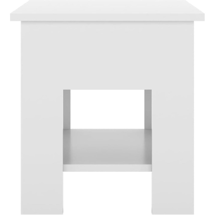 Журнальний стіл із полицею vidaXL, білий глянець, 40x40x42 см, ДСП для вітальні