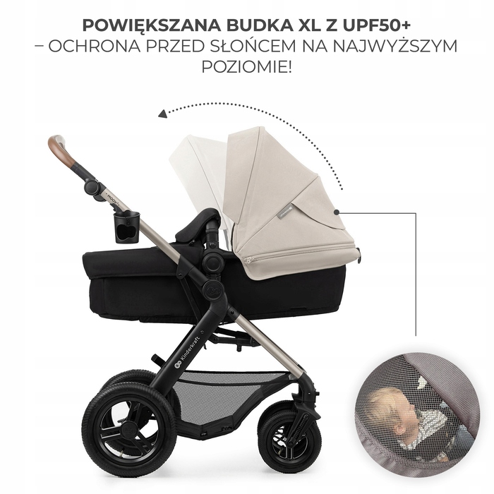 Дитячий візок 4в1 Kinderkraft MOOV 2 AIR з автокріслом MINK PRO та базою, сірий