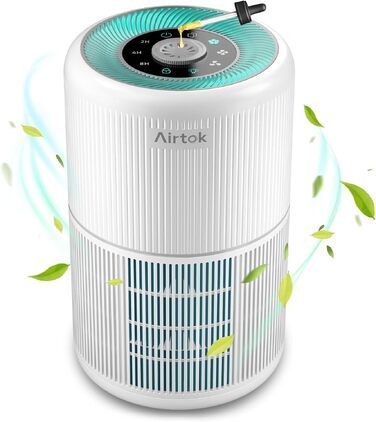 Очищувач повітря AIRTOK з функцією ароматерапії, HEPA-фільтр H13 для алергіків, 4-ступенева система фільтрації від пилу та пилку, 3 швидкості роботи
