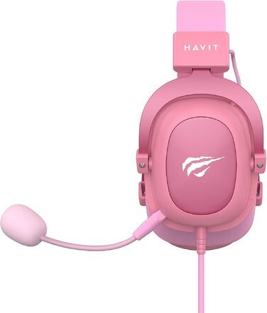 Ігрова гарнітура Havit H2002D GAMENOTE з мікрофоном, 50-мм драйвери, об'ємний звук, для PS4, Xbox, PC та ноутбука, рожева