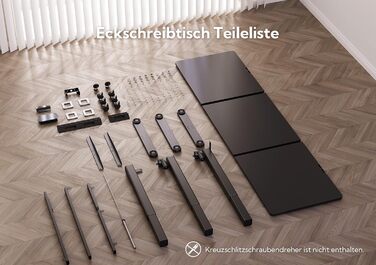 Кутовий письмовий стіл Claiks 160x140 см, електричний, L-подібний, чорний, з регулюванням висоти, два мотори, на колесах