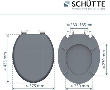 Дерев'яне сидіння для унітаза SCHÜTTE з мікроліфтом (гігієнічна накладка), сіре, MDF, витримує до 175 кг