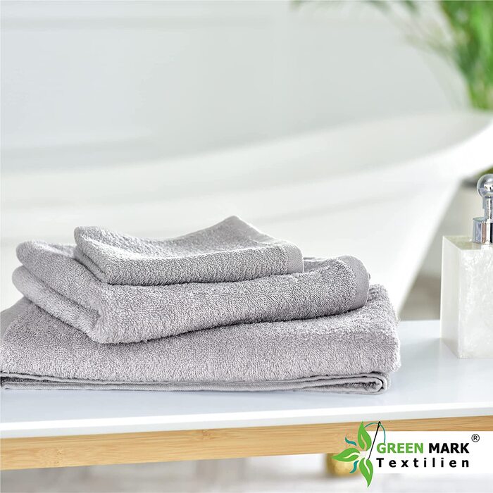 Набір рушників NatureMark 8 шт. з махрової бавовни: 4 гостьові, 2 для рук, 2 банних, сріблясто-сірий колір