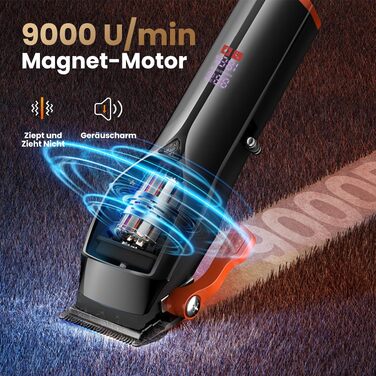 Машинка для стрижки волосся MAXGROOM Profi Set 9000 об/хв з керамічними лезами, чорна. Акумуляторна, з LED-дисплеєм, для стрижки та моделювання