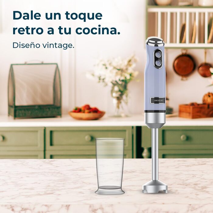 Міксер ручний Cecotec Retro Power RetroBlue 1200MAX, 1200 Вт, 0.5л, ретро-дизайн